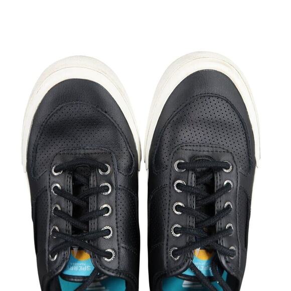 Sperry Shoes Womens 8 Sneakers Athletic Casual Soletide Leather Black Lace Up - Picture 7 of 12